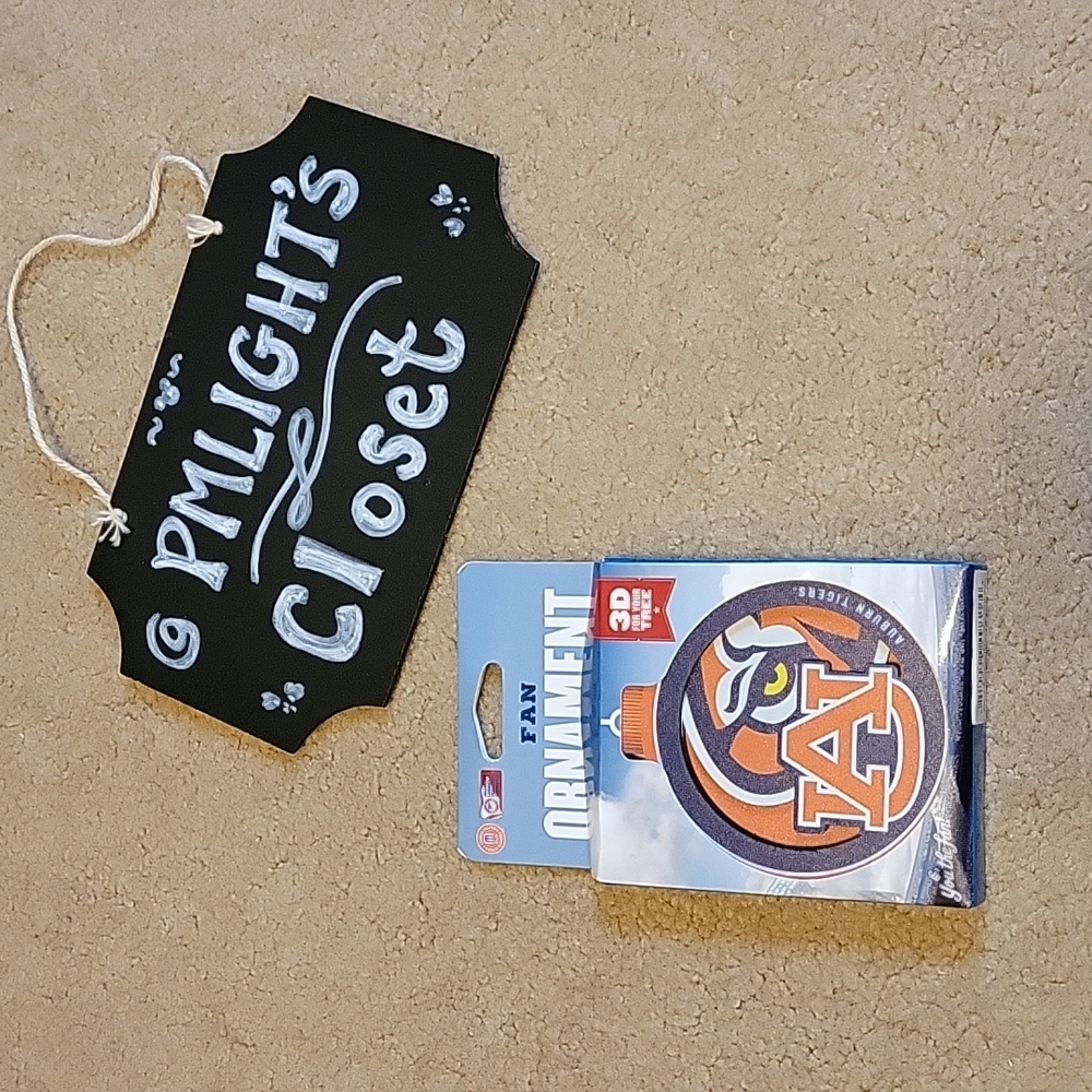 You the Fan Auburn University Ornament New Blue Orange White